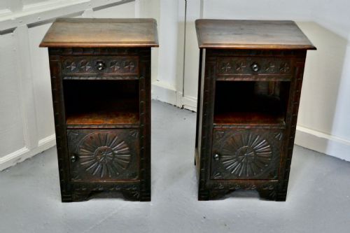 Pair of Breton Oak Bedside Cupboards
