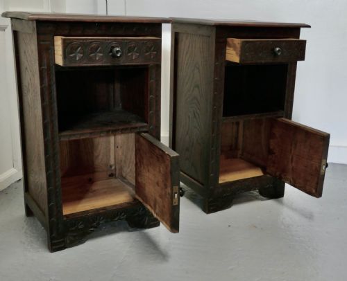 fig 3. Pair of Breton Oak Bedside Cupboards