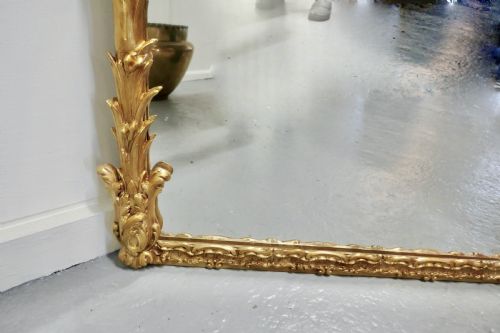 fig 3. A Large Elaborate French Rococo Gilt Console Mirror Decorated with Leaves and Birds