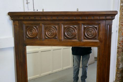 fig 3. A Large French Carved Oak Wall Mirror
