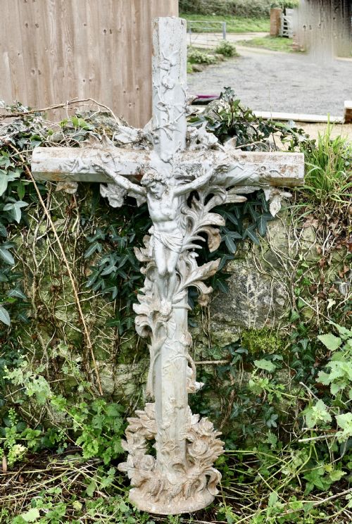A Large Architectural French Cast Iron Cross,