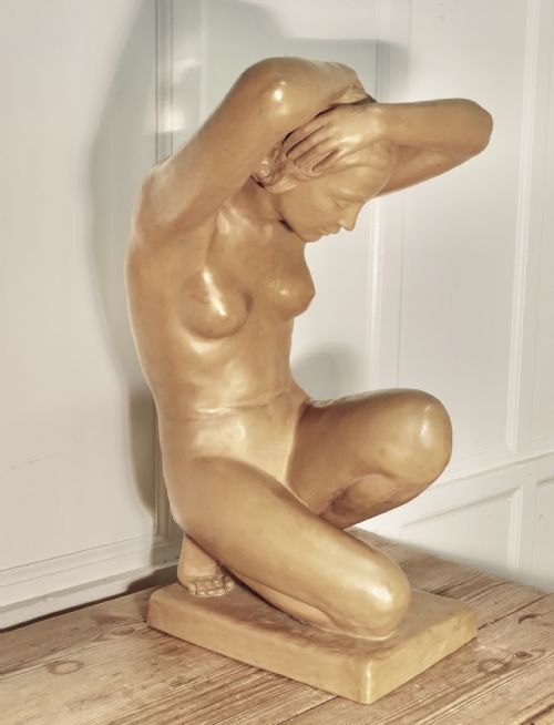 Very Large Art Deco Nude Female Figure 
