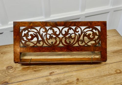 fig 2. Adjustable Fretwork Figured Walnut Book Rest or, Lutrin