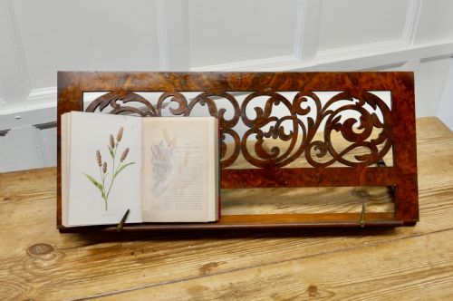 fig 3. Adjustable Fretwork Figured Walnut Book Rest or, Lutrin