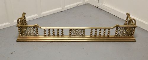 fig 1. Superb Quality and Design 19th Century Heavy Brass Fender