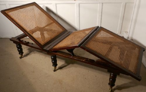 fig 3. 19th Century Mahogany Steamer Day Bed, Bed Chair, Campaign Bed