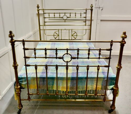 fig 2. Superb19th Century Arts and Crafts Brass Bed, 4ft 6” Double