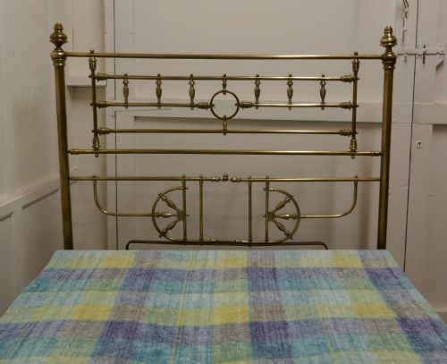 fig 3. Superb19th Century Arts and Crafts Brass Bed, 4ft 6” Double