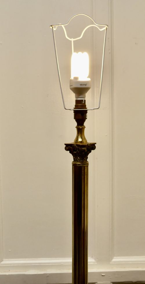 fig 3. A Corinthian Column Brass Floor Lamp