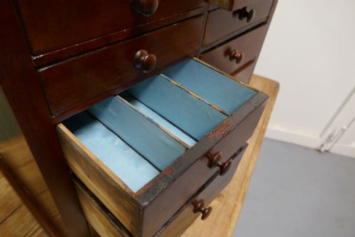 fig 3. 10 Drawer Mahogany Collectors Filing Cabinet,
