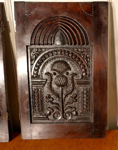 fig 1. A Pair of Superbly Carved Oak Door Panels