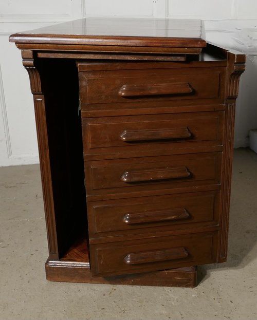 fig 3. Superb Metamorphic Mahogany Pedestal Filing Cabinet Desk by Shanon