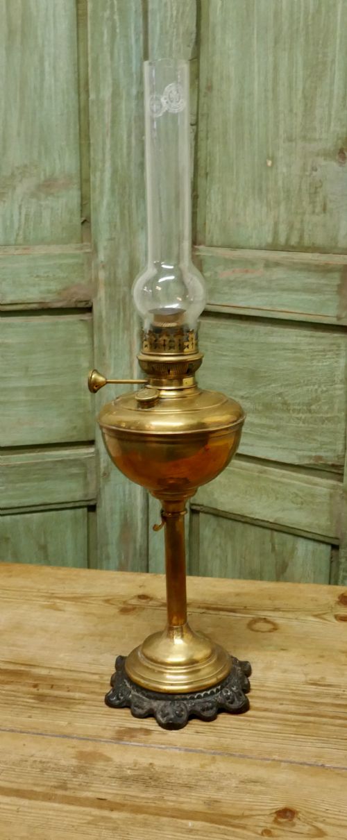 German Brass Oil Lamp by Fhrich Griftz, Berlin