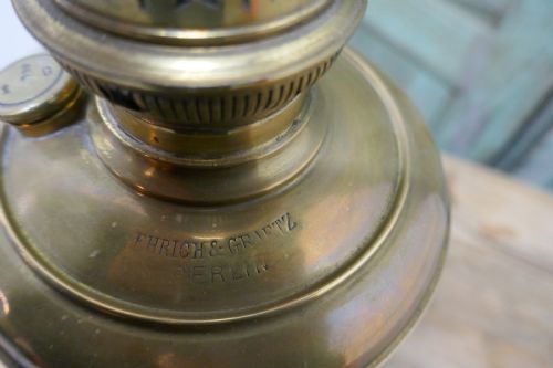 fig 3. German Brass Oil Lamp by FHRICH GRIFTZ, BERLIN