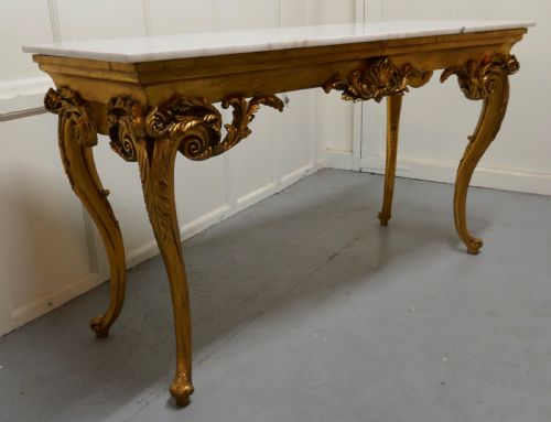 fig 3. 19th Century French Marble Top Gilt Centre Table and Matching Wall Mirror