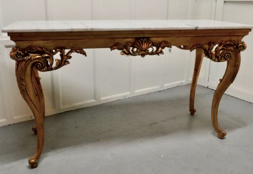 fig 4. 19th Century French Marble Top Gilt Centre Table and Matching Wall Mirror