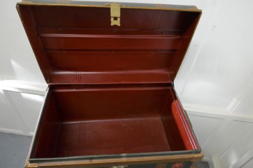 fig 1. Decorative Victorian Painted Tin Travel Trunk
