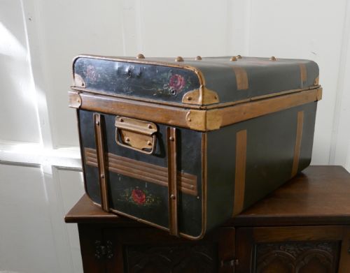 fig 2. Decorative Victorian Painted Tin Travel Trunk