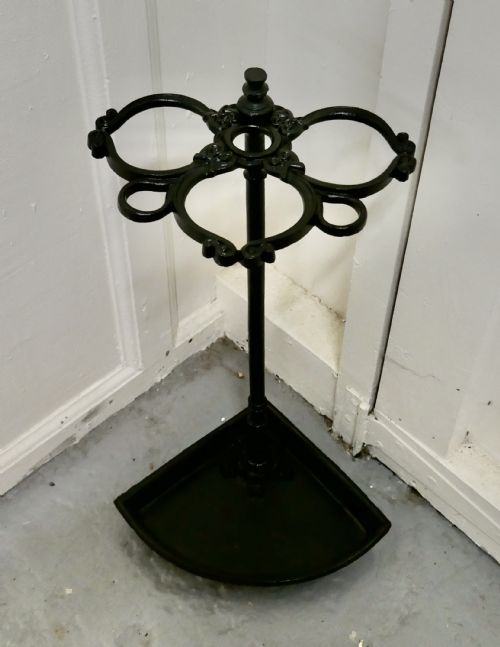 A Victorian Cast Iron Corner Stick and Umbrella Stand
