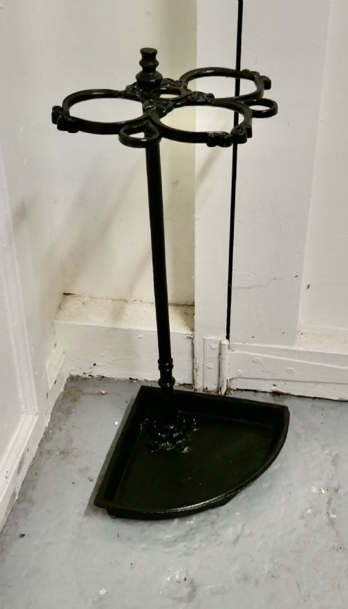 fig 4. A Victorian Cast Iron Corner Stick and Umbrella Stand