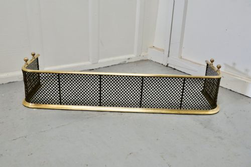 A Victorian Brass and Iron Fender or Fireguard