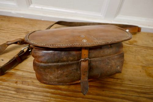 fig 2. A 19th Century Leather Game Bag and Cartridge Case, Shooting, Hunting