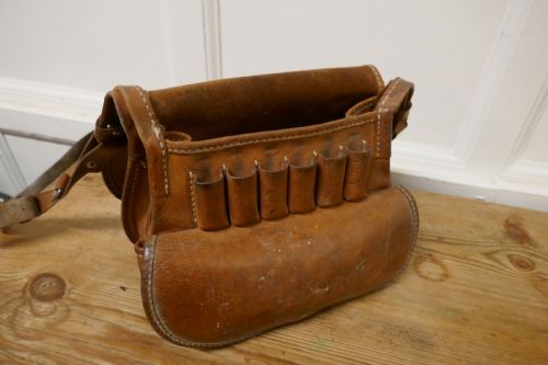 fig 3. A 19th Century Leather Game Bag and Cartridge Case, Shooting, Hunting