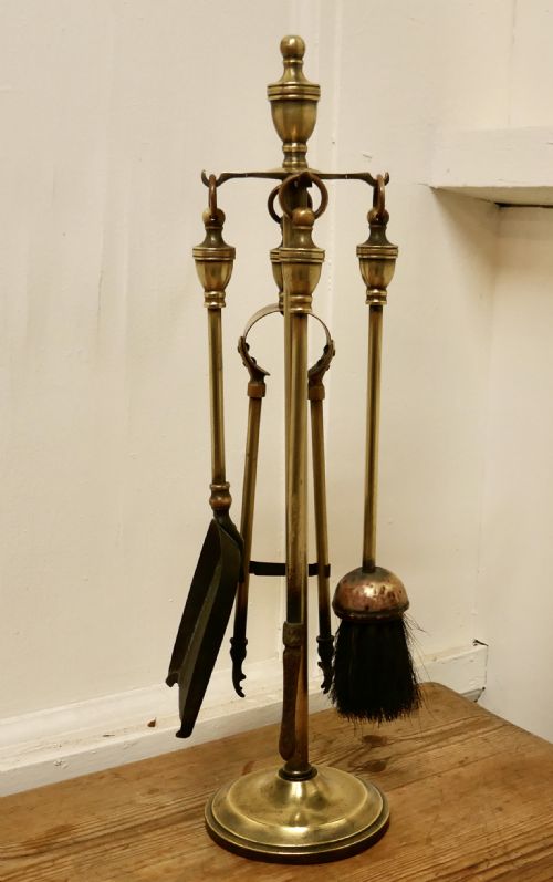 Heavy Quality Brass Fireside Companion Set, Fireside Tools