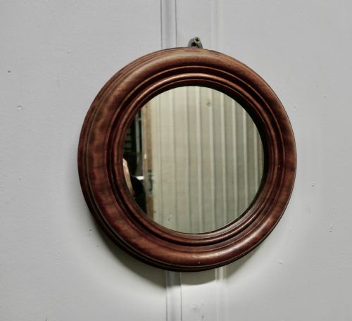 fig 1. 19th Century Small Round Mahogany Wall Mirror