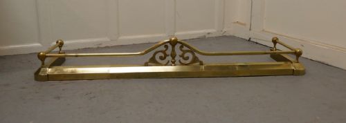 Large Adjustable Victorian Brass Fender