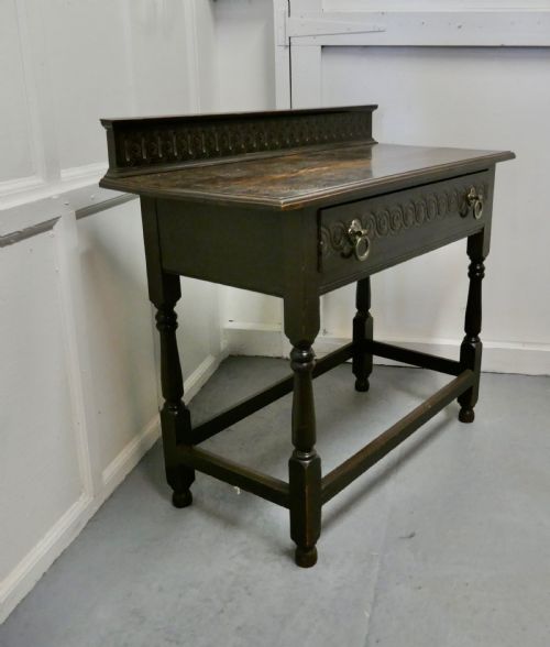 fig 2. Carved Gothic Oak Side Table 
