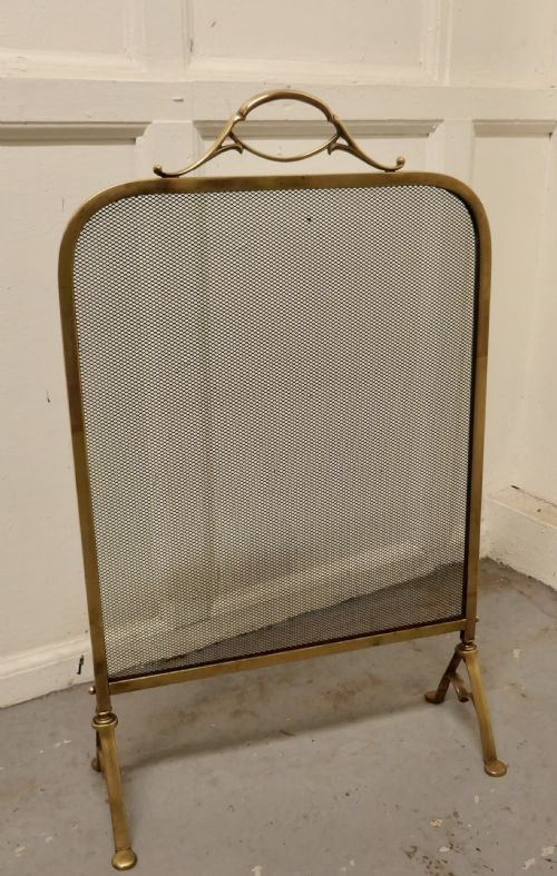 fig 3. Victorian Arts and Crafts Brass Fire Guard, Spark Screen