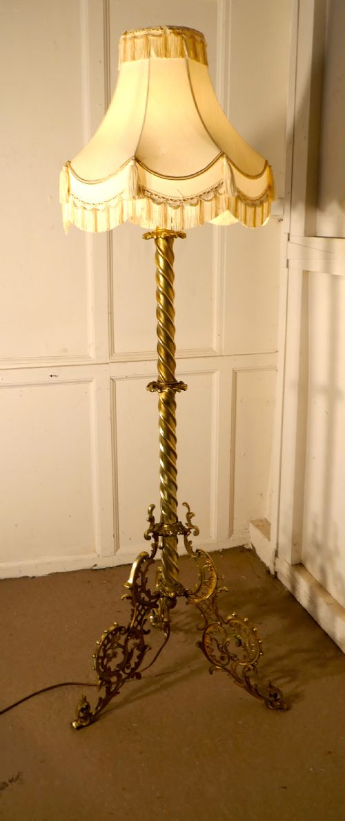 fig 1. Adjustable Brass Floor Lamp Rococo Standard Lamp