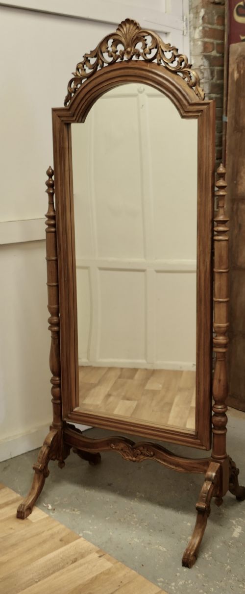 fig 1. Anglo Indian Style Carved Cheval Mirror