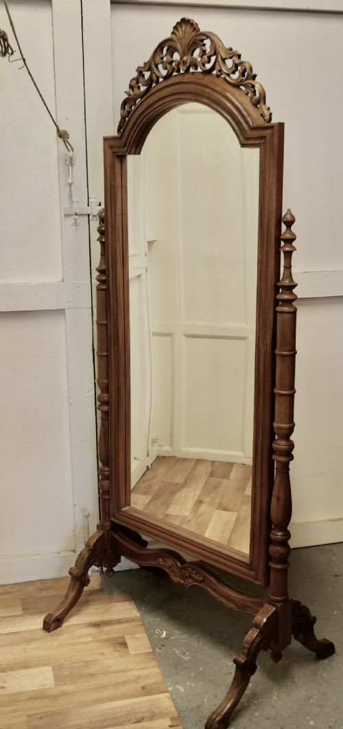 fig 2. Anglo Indian Style Carved Cheval Mirror
