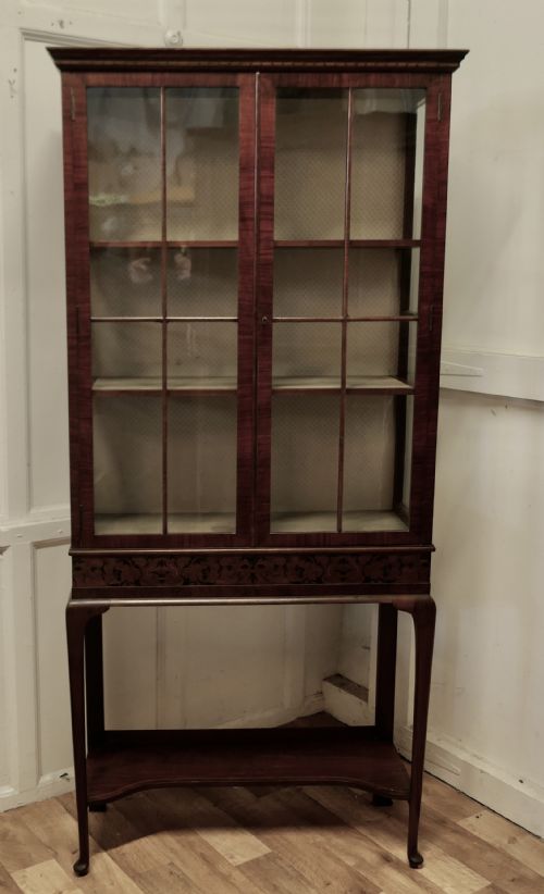 Tall Edwardian Glazed Display Cabinet
