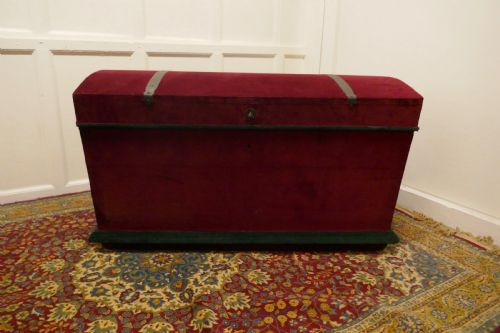 A Large Velvet Banded Dome Top Chest