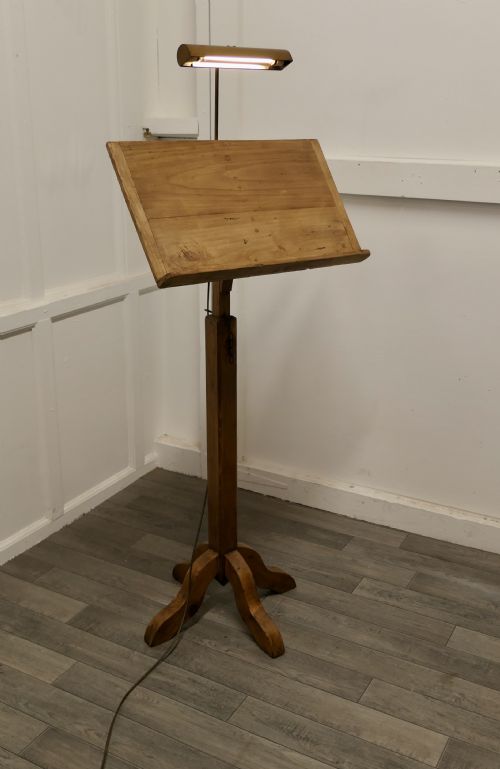 Arts & Crafts Menu Podium, Maître D' Stand with Reading Lamp