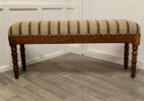 Victorian Golden Oak Arts and Crafts Long Window Stool