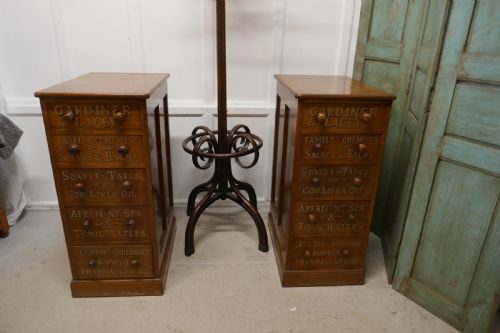 fig 1. Victorian Mahogany 5 Drawer Pharmacy Chest of Drawers