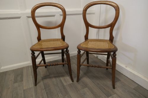 Pair of  Victorian Golden Beech Side Chairs 
