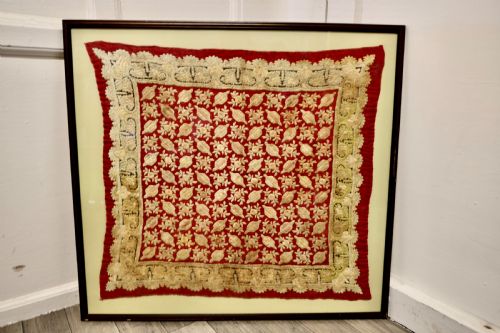 Large Hand Embroidered Coverlet