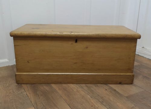 Original Large Victorian Stripped Pine Blanket Box,