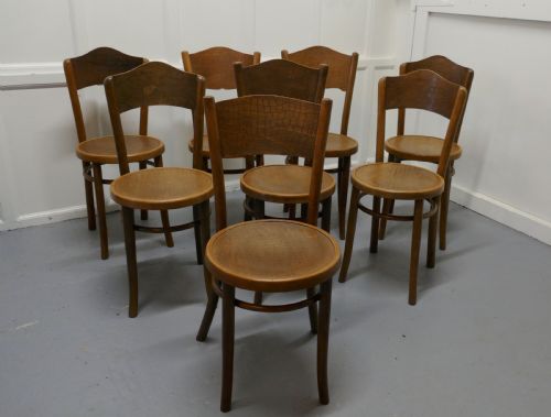 Harlequin Set of 8 French Bistro or Cafe Bentwood Chairs