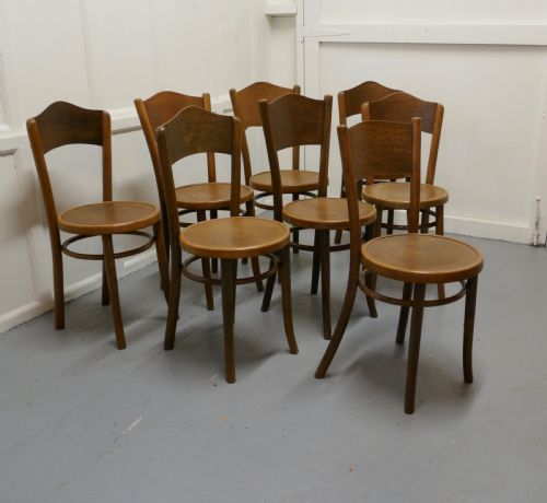 fig 1. Harlequin Set of 8 French Bistro or Cafe Bentwood Chairs