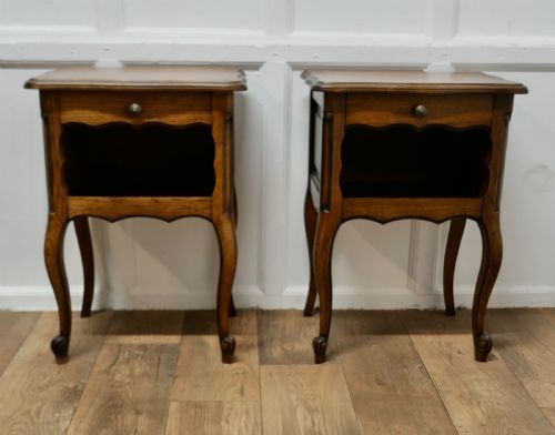 Pair of French Oak Bedside Cabinets