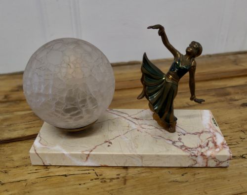 French Art Deco Table Lamp, Signed L.bryrs