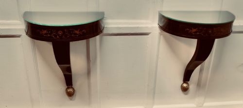 A Pair of Regency Style Console Wall Table Brackets