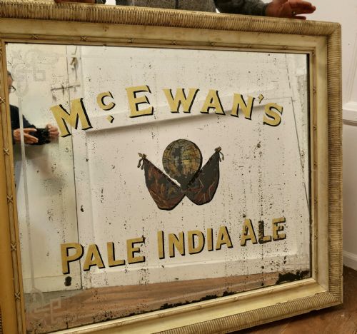 fig 1. A Large McEwan’s Pale India Ale Advertising Mirror, Pub Sign Mirror for McEwans’s