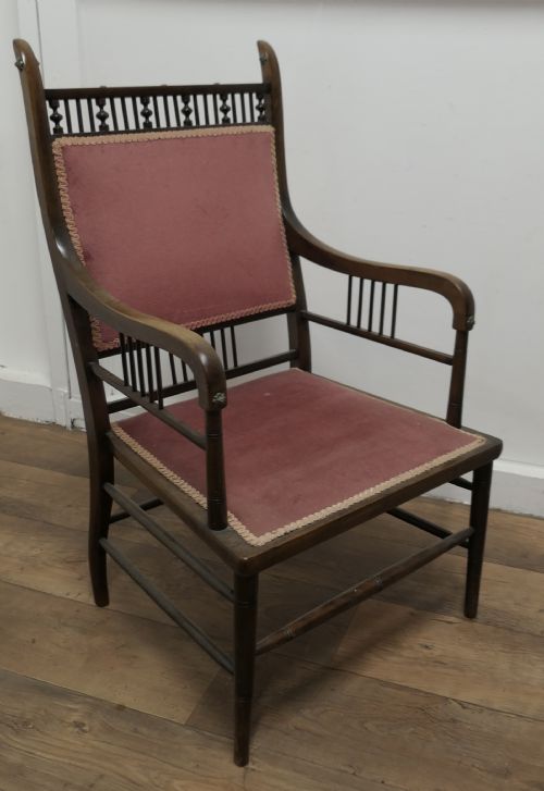 Attractive Edwardian Upholstered Arm Chair